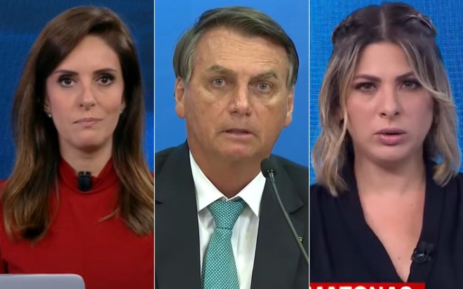 Montagem com Monalisa Perrone, Jair Bolsonaro e Daniela Lima