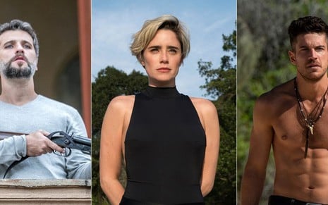 Bruno Gagliasso em O Sétimo Guardião, Fernanda Vasconcellos em 3% e Marco Pigossi em Tidelands; os três protagonistas da Globo saíram da emissora para atuarem na Netflix
