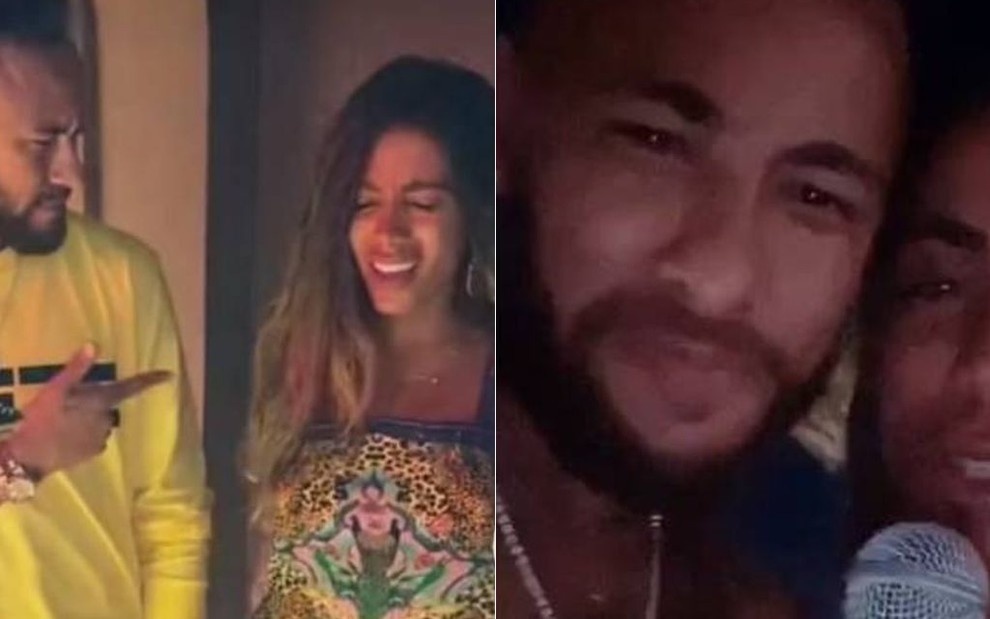 Neymar e Anitta dançando e cantando juntos em festa em Ibiza, na Espanha