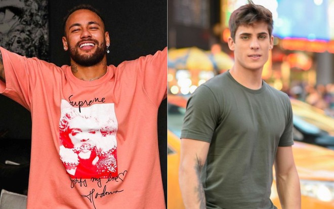 Montagem de fotos de Neymar Jr. e Tiago Ramos