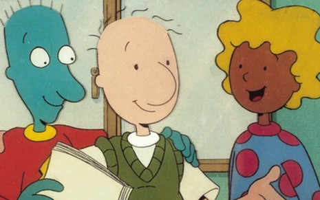 Os personagens Skeeter, Doug e Patty em cena da animação Doug, exibida pela Nickelodeon entre 1991 e 1994