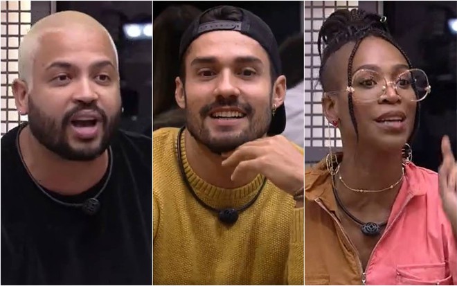 Projota, Arcrebiano e Karol Conká no jogo da discórdia do BBB21, da Globo, nesta segunda (8)