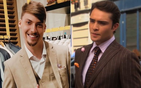 Montagem com Renan Bolsonaro e Chuck Bass (Ed Westwick) na série Gossip Girl