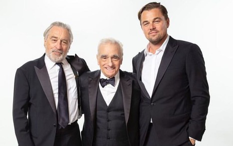 Robert De Niro, Martin Scorsese e Leonardo DiCaprio em foto tirada pelo fotógrafo JR