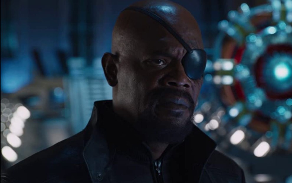 Samuel L. Jackson em cena do filme Os Vingadores (2012)