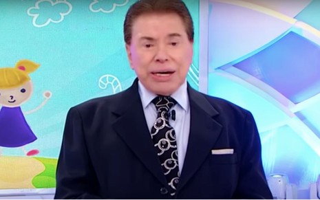 O apresentador Silvio Santos no Programa Silvio Santos, em edição exibida em dezembro de 2019, no SBT
