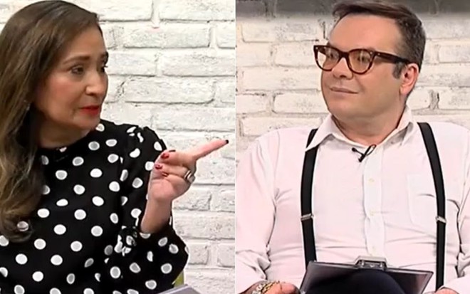 Montagem de fotos: Sonia Abrão e Felipeh Campos no A Tarde É sua de 20 de maio de 2020