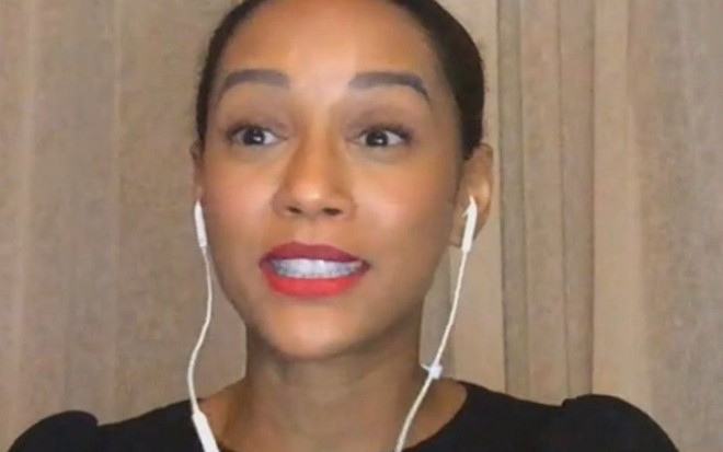 Taís Araujo em entrevista para o Saia Justa em 13 de maio de 2020