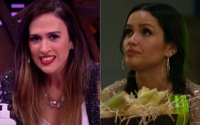 Montagem com Tatá Werneck no Lady Night e Juliette Freire no BBB21