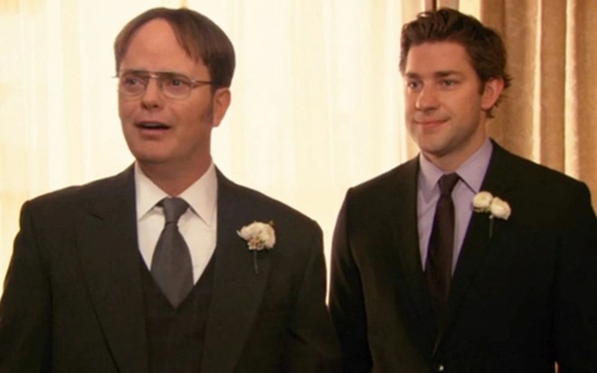 Rainn Wilson e John Krasinski em cena de The Office