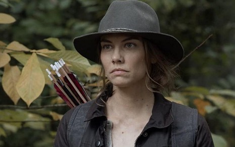 Maggie em cena do 17º episódio da décima temporada de The Walking Dead
