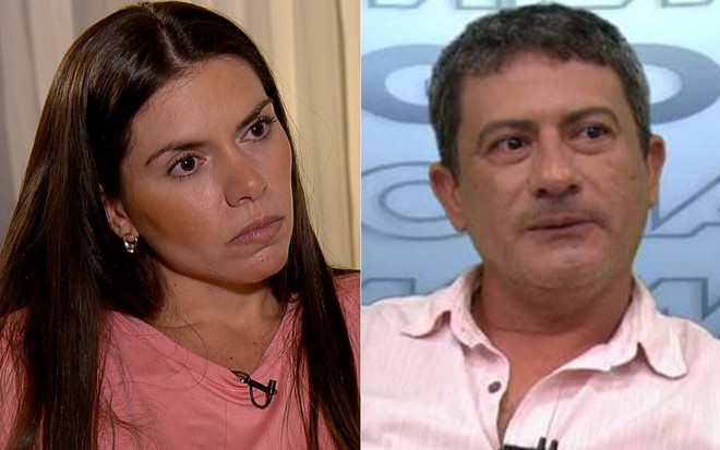 Montagem com rostos de Cybelle Herminio e Tom Veiga