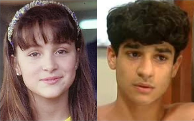 Os atores Gabriela Duarte e Henrique Farias em 1989, bem jovens em cenas de Top Model