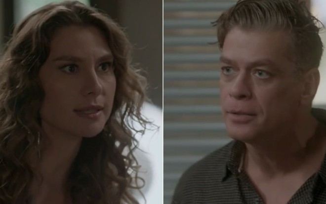 Montagem da atriz Lavinia Vlasak (Natasha) e Fabio Assunção (Arthur) em cenas de Totalmente Demais