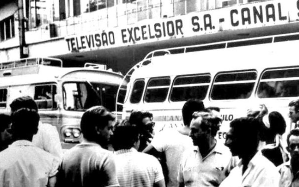 Parte externa da TV Excelsior em São Paulo, no fim dos anos 1960