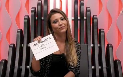 A participante do Big Brother de Portugal Ana Catharina durante o reality exibido pela TVI
