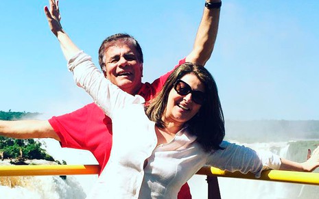O casal Wagner Montes e Sonia Lima em foto de viagem publicada no Instagram