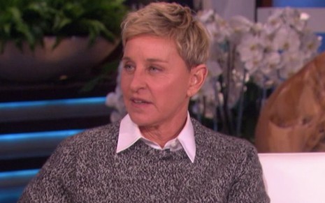 A apresentadora Ellen DeGeneres no program The Ellen DeGeneres Show, exibido pela NBC, da WarnerMedia