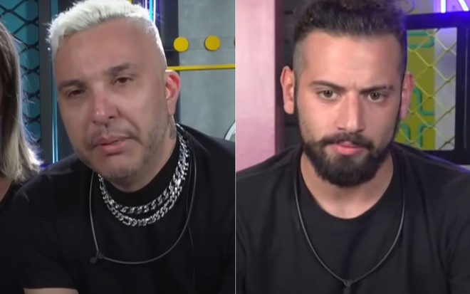 Montagem com imagens de Rogério Silva (à esq.) e Cartolouco no Power Couple Brasil 6