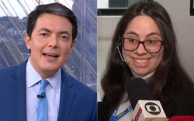 Montagem com imagens de Alan Severiano (à esq.) e a estagiária Yasmin no SP1