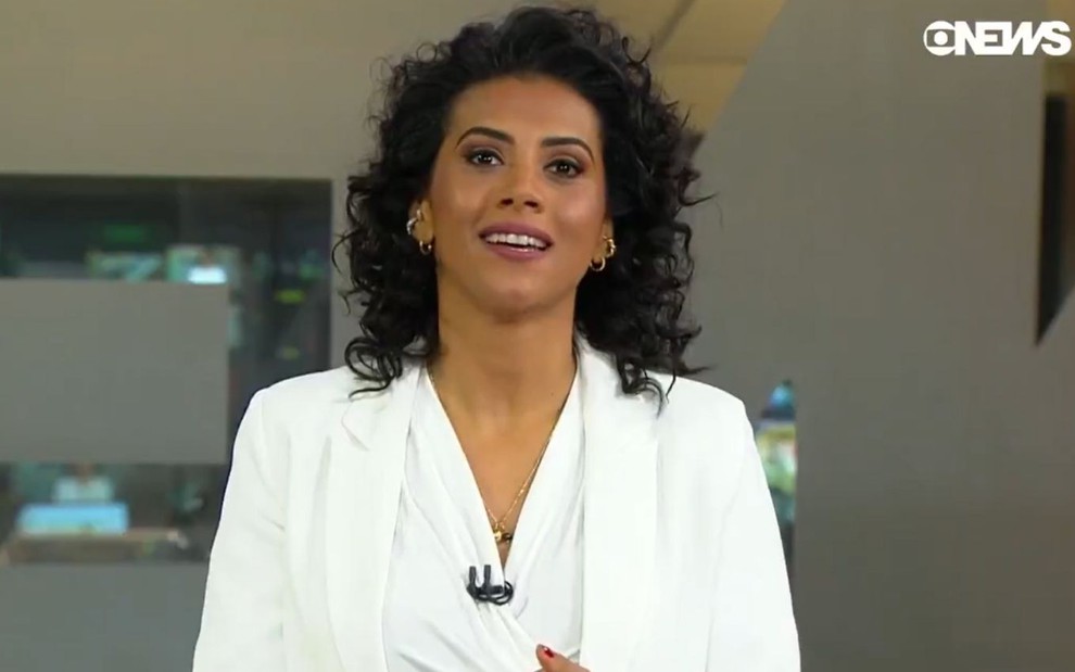 Imagem de Aline Midlej no Jornal das 10