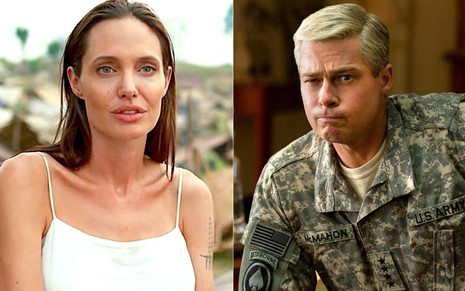 Angelina Jolie e Brad Pitt em imagens de filmes da Netflix