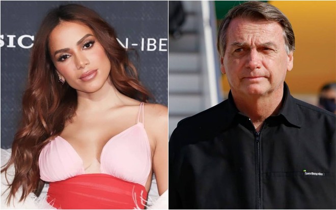 Montagem com Anitta e Jair Bolsonaro