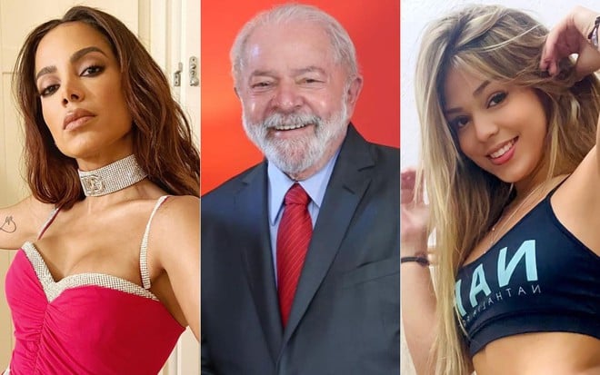 Montagem com Anitta, Lula e Melody