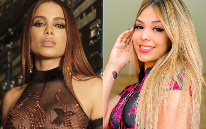 Montagem com imagens de Anitta (à esq.) e Melody