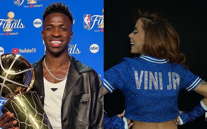 Montagem Vini Jr. e Anitta de fotos publicadas no Instagram