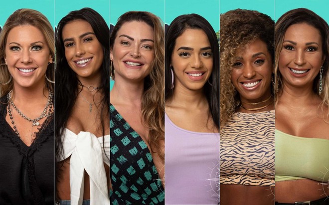Montagem com as imagens de Antonela, Any, Laura, Mirella, Nanah e Valesca