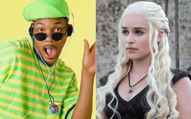 Montagem com fotos de Will Smith em Um Maluco no Pedaço e de Emilia Clarke em Game of Thrones