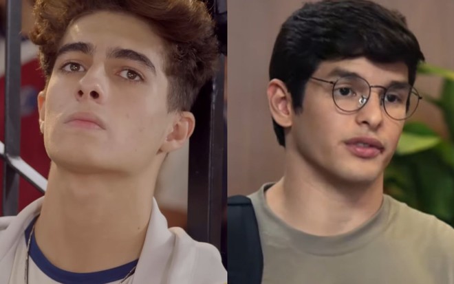 Montagem com Lucas Burgatti como Éric em Poliana Moça e Diego Kropotoff como Erick em Todas as Garotas em Mim