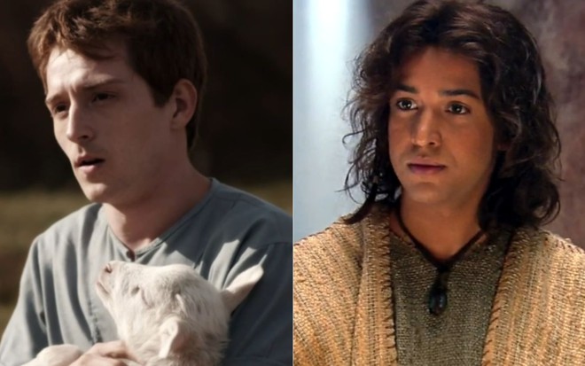 Montagem com Gabriel Vivan e Leandro Léo como Davi em Reis e Rei Davi (2012)