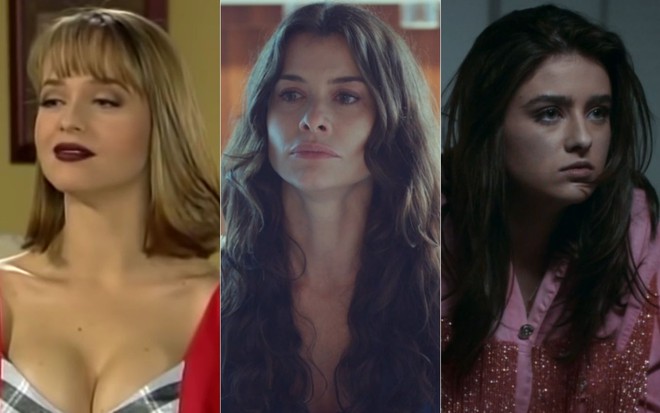 Montagem com cenas das atrizes Gaby Spanic, Alinne Moraes e Julia Byrro
