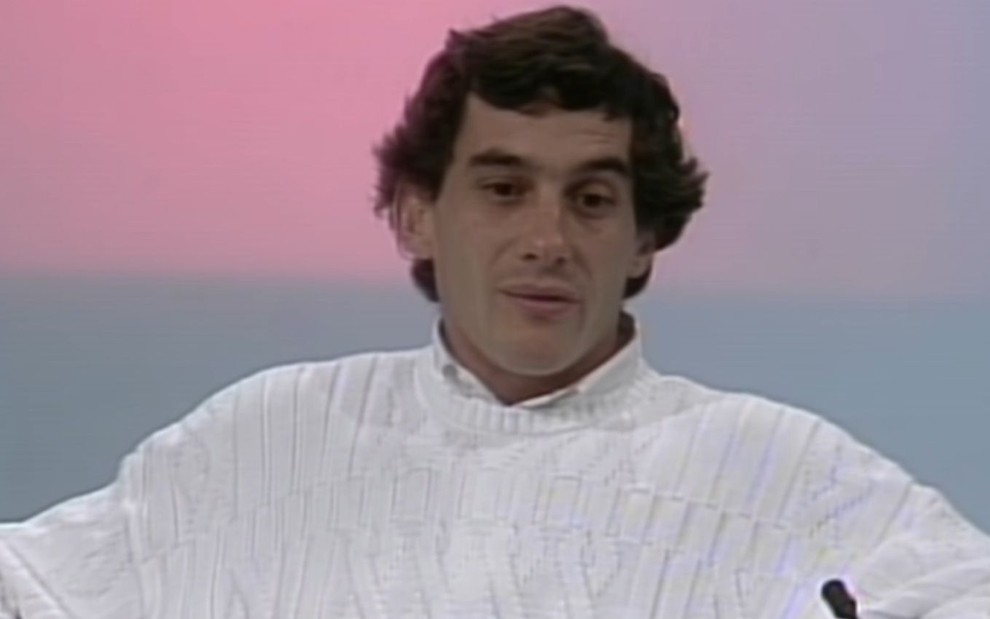 Imagem de Ayrton Senna em entrevista ao programa Jô Soares Onze e Meia