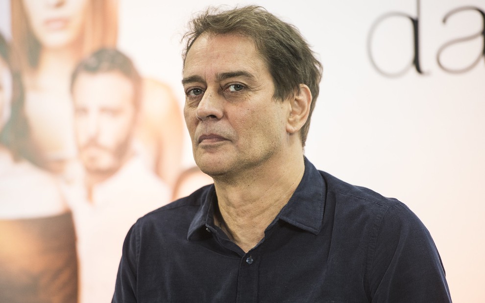 Marcello Antony durante evento de lançamento da novela Valor da Vida, na sede da Band em São Paulo