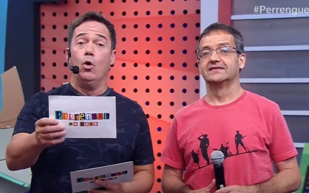 Tatola Godas e Ricardinho Mendonça no programa Perrengue na Band