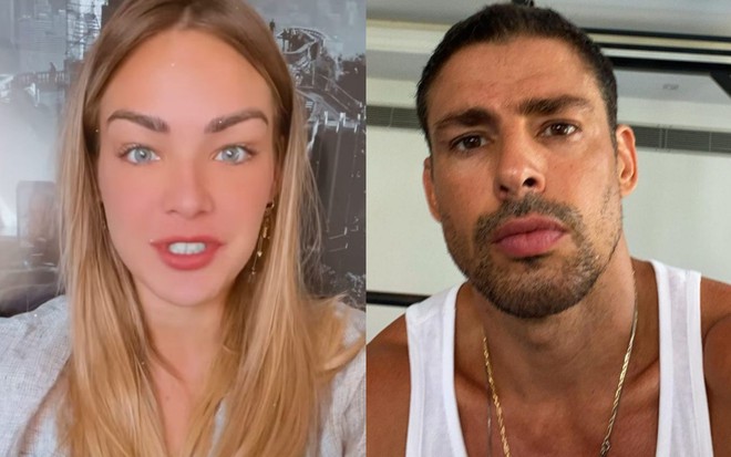 Bárbara Heck e Cauã Reymond estão lado a lado na montagem