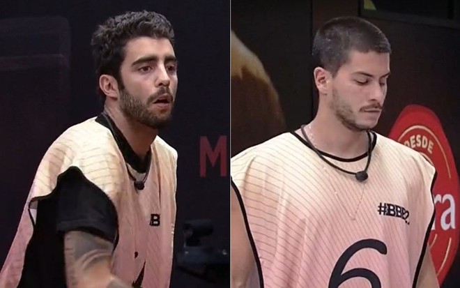 Montagem de fotos com Pedro Scooby e durante a Prova do Anjo do BBB 22, da Globo