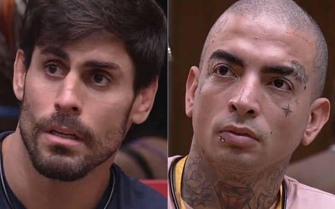 Montagem de fotos com Antônio Cara de Sapato e MC Guimê, que foram expulsos do BBB 23