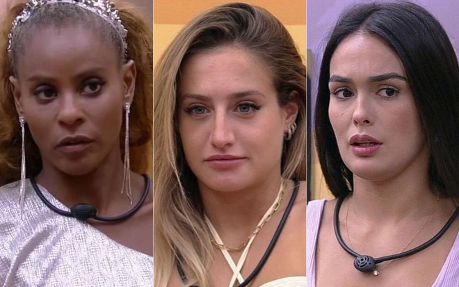 Montagem com fotos de Aline Wirley, Bruna Griphao e Larissa Santos no BBB 23