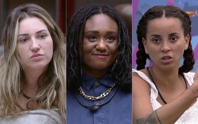 Montagem de fotos com Amanda Meirelles, Sarah Aline e Domitila Barros no BBB 23