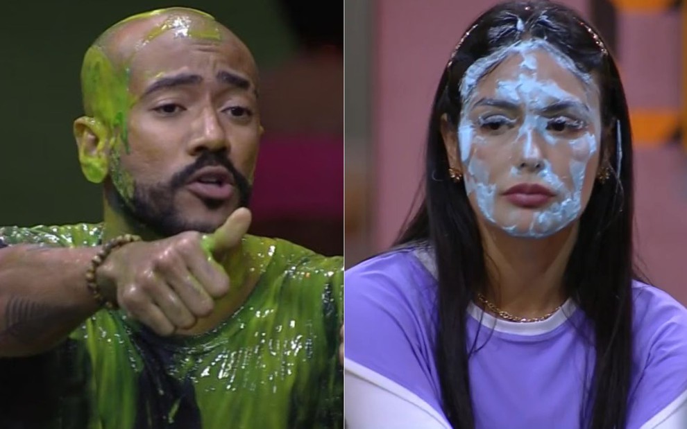 Montagem de fotos com Ricardo Alface e Larissa Santos, que disputam votação de enquete do BBB 23