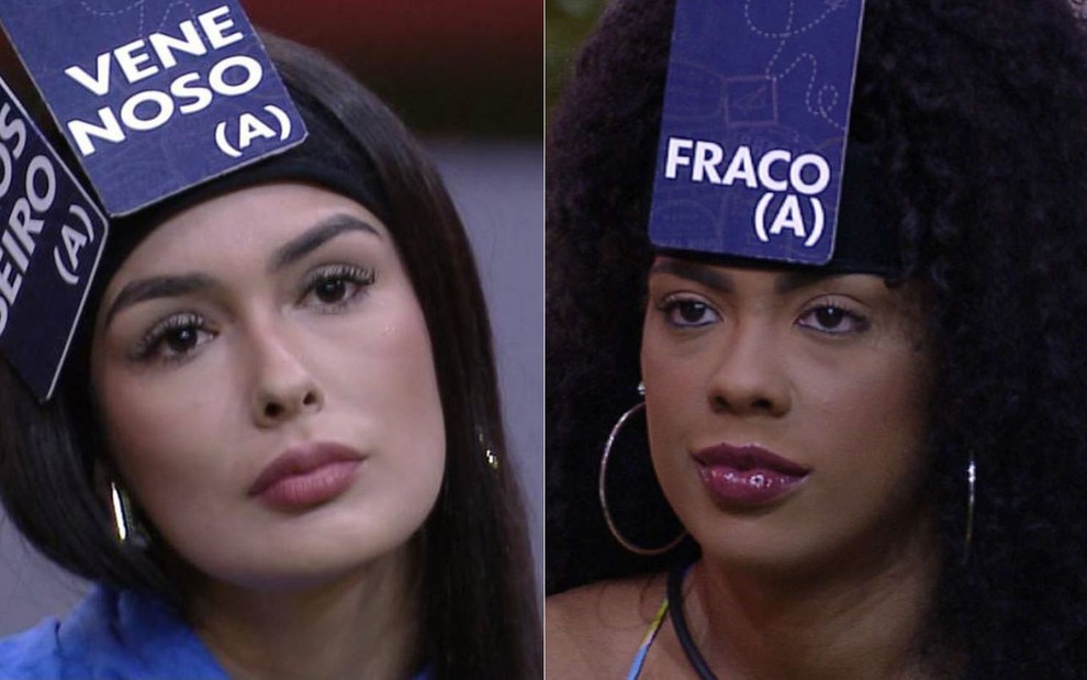 Montagem de fotos com Larissa Santos e Marvilla em Jogo da Discórdia no BBB 23