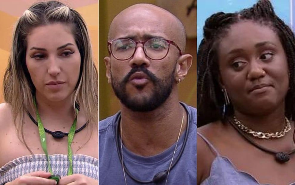 Montagem de fotos com Amanda Meirelles, MC Guimê, Ricardo Camargo e Sarah Aline no BBB 23, da Globo