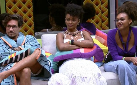 Imagem de Eliezer Netto, Natália Deodato e Jessilane Alves no Jogo da Discórdia do BBB 22