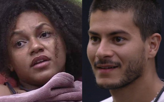 Montagem com Jessilane Alves e Arthur Aguiar no BBB 22