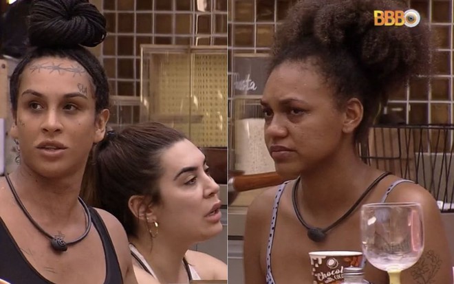 Imagem de Linn da Quebrada (à esq.), Naiara Azevedo (no meio) e Jessilane Alves na cozinha Xepa do BBB 22