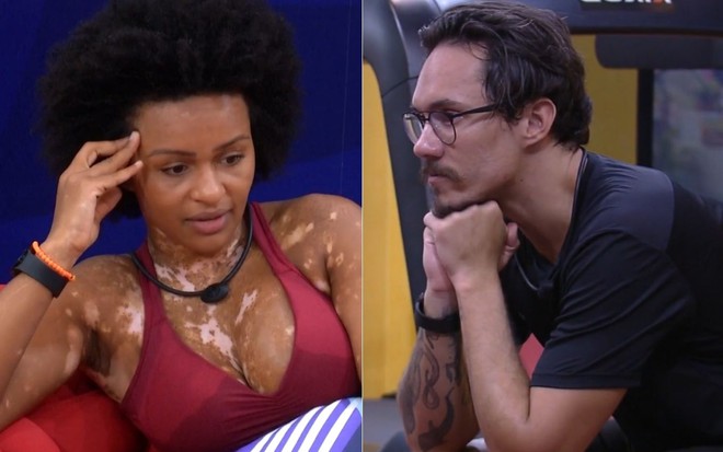 Montagem com Natália Deodato e Eliezer Netto no BBB 22